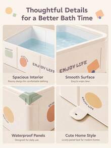 1pc Foldable Multifunctional Bathtub, Portable Small Bathtub, Shower Basin, Suitable For Indoor/Outdoor, Travel, Garden, Pets, All Season Use, Attention To Size, Comfortable, Mother's Day Gift - multicolor - View 6