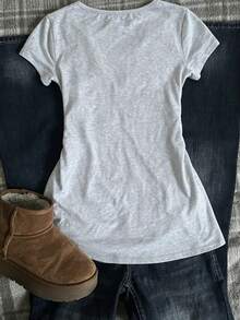 IslaSuriya French Style 2 In 1 Lace Trim Pleated Short Sleeve Top - Light Grey - View 2