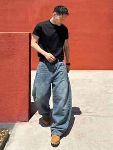 DAZY Men's Casual Washed Curved Leg Jeans Fall - Light Wash - View 5