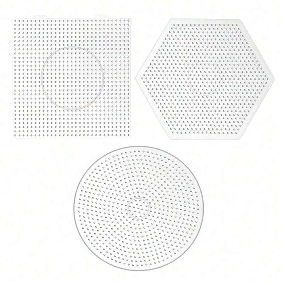 2.6mm & 5mm 絲珠子插板,大尺寸正方形可互鎖透明模板,耐高溫 DIY 手作手工藝玩具配件,適合兒童 Perler 珠子藝術創作 - 多色 - 查看 1