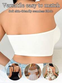 SHEIN Sujetador Bandeau con Cierre Delantero Talla Grande 1 pieza - Multicolor - Ver 2