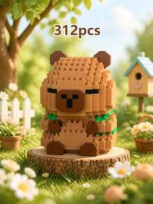 POKOJA LAND 400+ قطعة كابيبارا لطيفة مكعبات بناء للبالغين، دمية تجميع DIY، زينة مكتبية لتخفيف التوتر والضغط، ديكور مجموعة المنزل والمكتب، هدية مثالية لعيد الميلاد وعيد الأب والزفاف والتخرج والعطلات - متعدد الألوان - مشاهدة 18