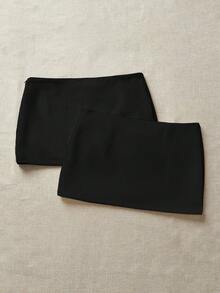 SHEIN Tween女孩休閒可愛純色針織裙，白色波點，適合海灘與秋季穿著，Tween女孩款 - 黑色 - 查看 8