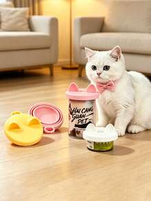 PETSIN Cat Ear Pet Can Lid; Airtight Fresh-Keeping Lid; Sealing Lid; Multi-Functional Dust-Proof And Leak-Proof Fresh-Keeping Lid; Storage Lid; Fits Most Sizes Of Pet Cans; Food Fresh-Keeping And Moisture-Proof Lid; Household Pet Food Sealing Tool - multicolor - View 6