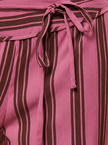 MUSERA Thick Tie Waistband Wide Leg Striped Trouser Summer Spring Sexy Cute Holiday Vacation Going Out Occasion Ibiza Elegant Sunset Ties Party - Pink - View 6