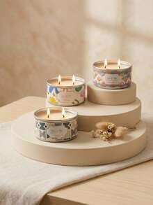 Cirelle 1pc Abstract Art Scented Candle In A Tin Can, Ring-Pull Pop Top Can Candle For Home Scented, Creative Aromatherapy Soy Candle, Quirky Gift For Friends - multicolor - View 2