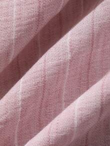 DAZY Round Neck Long Sleeve Striped Loose Casual Shirt With Ruffle Design For Tween Girls Fall - Pink - View 11