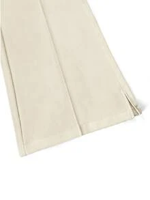 Manfinity Hypemode Pantalones casuales de hombre con acampanado y cintura media, ajuste ceñido, unicolor, con bolsillos - Albaricoque - Ver 5