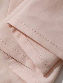 DAZY Solid Color Fitted Ruched Long Sleeve Elegant Formal Spring Autumn Women's Blouse Summer School - Pink - View 7