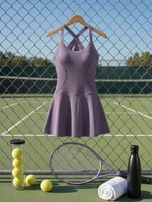 Cheerettes Women's Colorblock Pocket Casual Daily Travel Sports Dress - Purple - View 2