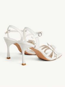 CUCCOO CHICEST Women Shoes Multi-Color Three-Dimensional Flower Square Toe Stiletto Buckle Sandals Gentle Lady Style Spring And Summer Models Suitable For Dating - White A - View 5