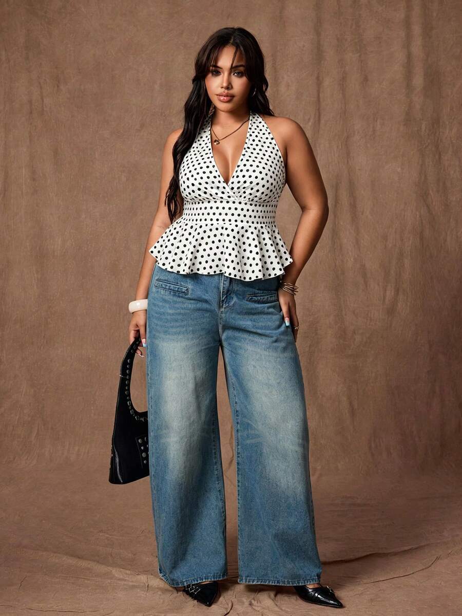 Rustia Tank Top Camisole Berbahan Kain Mengembang Ukuran Besar, Kasual Nyaman Lucu untuk Liburan - Hitam dan Putih - View 1