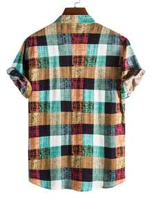 Manfinity Homme Men's Plaid Casual Versatile Daily Wear Shirt - Multicolor - View 2