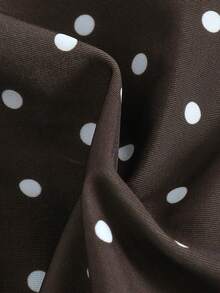 Swim Vcay Set Bikini Wanita Motif Cokelat dan Polkadot - Coffee Brown - View 4