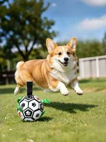 1 pièce Jouet pour chien avec sangle intégrée, ballon de football interactif pour usage intérieur et extérieur, convient aux chiens de grande, moyenne et petite taille, jeu de rapport pour chien heureux, match de football pour animaux de compagnie - Multicolore - Voir 5