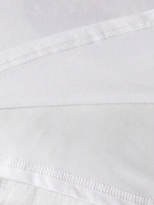 青少年女孩極簡黑色貓咪印花圓領短袖上衣與短褲兩件式居家服套裝 - 白色 - 查看 5
