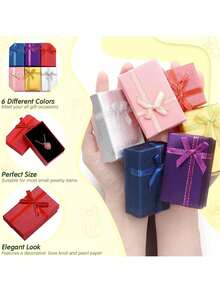 Marspark Jewelry Gift Boxes With Bow Ribbon, Empty Cardboard Necklace Bracelet Packaging Boxes Bulk For Birthday Wedding Party, Assorted Bright Colors, 12 Pack - Multicolor - View 5