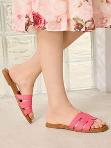 MOTF PREMIUM WOMEN'S COMFORTABLE SIMPLE VERSATILE FLAT SANDALS - Baby Pink - View 8