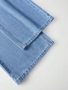 GlowEve Women's Button Lace Patchwork Casual Versatile Daily Wear Denim Jeans - Blue - View 4