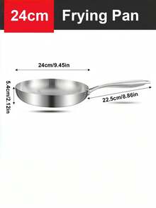 1pc 304 Stainless Steel No Coating Non-Stick Frying Pan Gas & Induction Cooktop Compatible For Steak Cooking Kitchen Cookware - View 9
