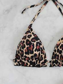 Swim Vcay Vacation Beach Leopard Print 3 PiecesBikini Set (Random Print) - Multicolor - View 3