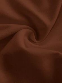 SHEIN Girlism Tween女孩休閒日常短版紋理長袖秋季衛衣 - 棕色 - 查看 4