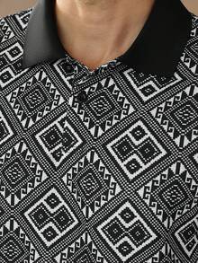 Core Aspect Men's Business Geometric Pattern Short Sleeve Casual Polo Shirt - Multicolor - View 4