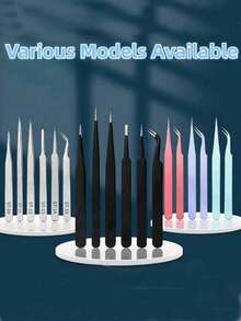 6pcs Anti-Static Black Tweezers Set, Precision Pointed And Bent Tip Stationery Tools, Planner DIY Kit, Back To School Supplies - Multicolor - View 11