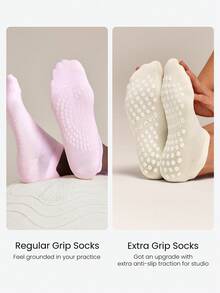 GLOWMODE 2-PairAirGrip Sweat-Wicking Odor Control Breathable Mesh Ankle Socks With Anti-Slip 3D Grip Left/Right Fit Daily Active Wear - Multicolor - View 2