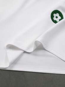 Manfinity Roghcode Men's Crew Neck Letter & Floral Print Casual Versatile Daily Wear T-Shirt - White - View 7