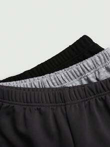 SHEIN 青少年女孩 3件組針織寬腿時尚印花長褲 簡約系列 3入裝 日常百搭 適合休閒運動校園風 棕色 - 彩色 - 查看 8