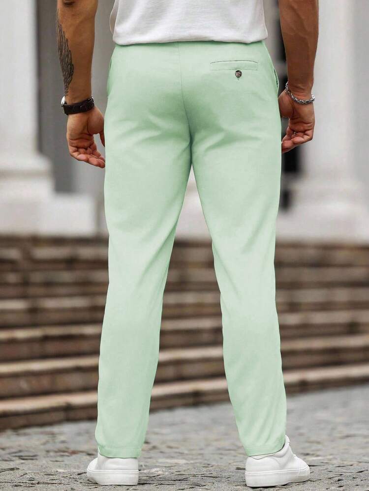 mint green dress pants mens Mint Green Linen Blend Pants