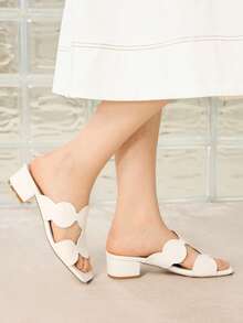 MOTF PREMIUM SIMPLE AND GENEROUS, FASHIONABLE AND VERSATILE, CASUAL WORKPLACE COMMUTER WOMEN'S HIGH-HEELED SANDALS SUMMER - Off-white - View 5