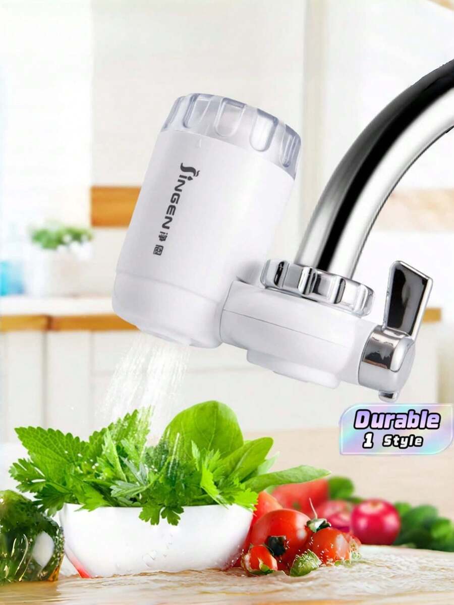 1pc Faucet Water Filter, Reduces Chlorine And Odors With Smooth Water Flow, Fits Kitchen Sinks. Only The Filter Cartridge Needs Replacement For Long-Lasting Use. - 1pc - View 1