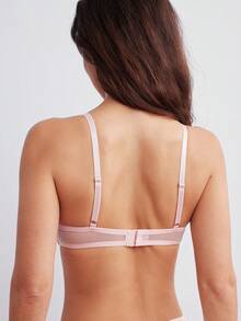 Elorette 女士花卉刺绣装饰钢圈文胸内衣 - 粉色 - 查看 2