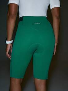 Powerista Pantalones cortos de ciclismo casuales de cintura alta para mujer - Verde - Ver 6