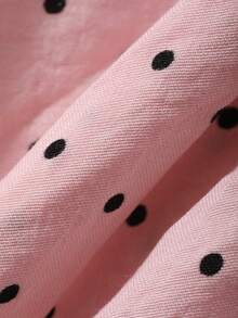 DAZY Women's Polka Dot Print Ruffle Hem Nightgown - Pink - View 7