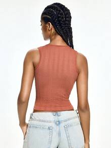Rest Era 1pc Solid Color Women's Base Layer Top - Burnt Orange - View 3