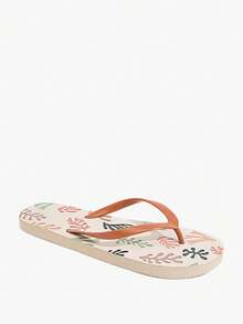 Grefit Leopard Print Flip-Flops, Summer Vacation Beach Triangle Shoes, Comfortable Slippers For Home Wear - Light beige - View 6