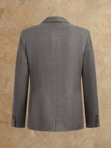 HIMLAND Mens Stylish Grey Double-Breasted Suit Set Modern Fit For Business And Formal Occasions
Mens Elegant Grey Two-Piece Suit Blazer - Grey - View 9