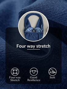 SHEIN Women's Knitted Denim Sexy Hollow-Out Jumpsuit - Blue - View 9