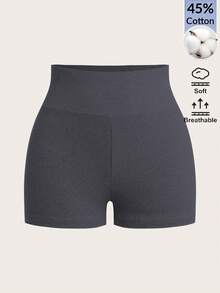 SHEIN BASICS 女款純色休閒百搭日常穿著短褲 3件/組 - 彩色 - 查看 6