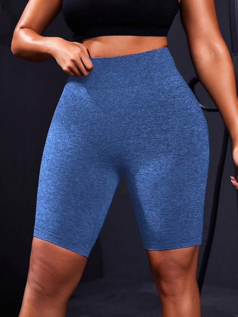 Rhythm Era Plus Size AB Yarn SportsBermuda Shorts - Blue - View 1