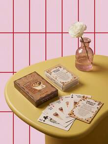 Joivida 1Pc/2Pcs Creative Casual Board Game Cards With Coffee And Milk Tea Themes, Suitable For Multi-Player Party Entertainment, Featuring A And Fun Style, And Printed Playing Cards With Coffee And Milk Tea Patterns - Multicolor - View 1
