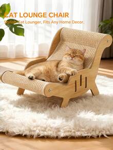 1pc Durable Sisal Rope Cat Scratching Chair Sturdy Structure Scratch Resistant Lounge Sofa For Large Cats Rest Scratching Toy Pet Furniture - Multicolor - View 6