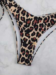 Swim Vcay Vacation Beach Leopard Print 3 PiecesBikini Set (Random Print) - Multicolor - View 4