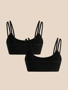 Cheerettes Women's Solid Color Seamless Comfortable Sports Bra - Black - View 5