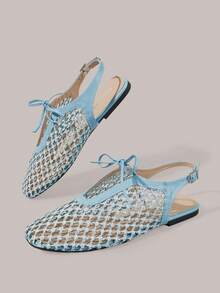 Styleloop Señoras, Uñas de Sauce, Hebillas, Zapatos Planos. - Azul claro - Ver 4