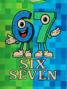 (Random 3 Sets, Send 1 Set) Summer Baby Boy Creative Fresh Gradient Colorful 67 Number Letter Graphic Print Casual Basic Short Sleeve T-Shirt & Shorts Set Back To School - Multicolor - View 4