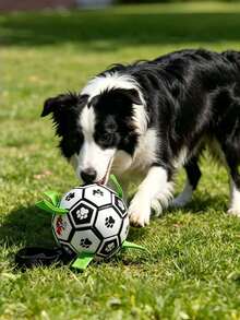 1 pièce Jouet pour chien avec sangle intégrée, ballon de football interactif pour usage intérieur et extérieur, convient aux chiens de grande, moyenne et petite taille, jeu de rapport pour chien heureux, match de football pour animaux de compagnie - Multicolore - Voir 8